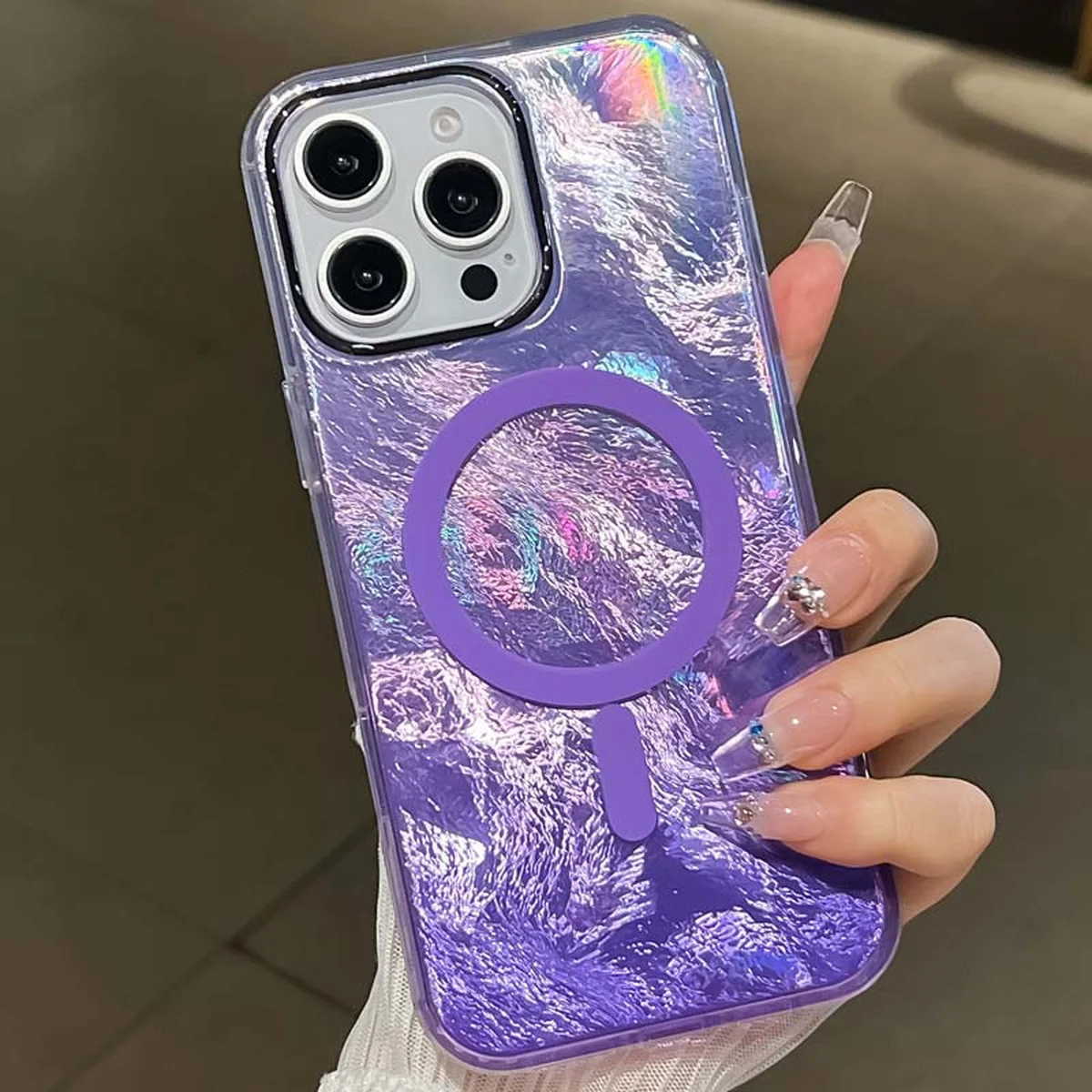 Чохол TPU Shiny Mountain (MagFit) для Apple iPhone 16 Pro (6.3") Purple