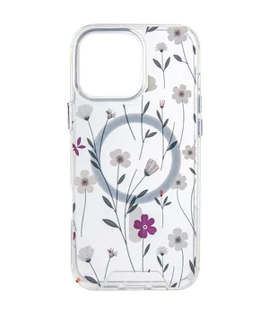 TPU+PC чехол Clear Garden with MagSafe для Apple iPhone 16 Pro (6.3") Cherry Petal