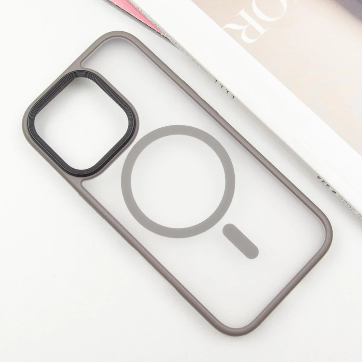 TPU+PC чехол Metal Buttons with MagSafe для Apple iPhone 16 Pro (6.3") Серый