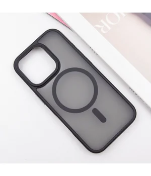 TPU+PC чохол Metal Buttons with MagSafe для Apple iPhone 16 Pro (6.3") Чорний