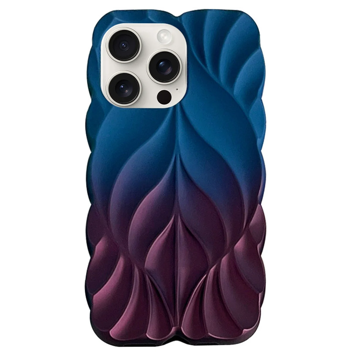 TPU чехол Leaf для Apple iPhone 16 Pro (6.3") Navy Blue / Plum