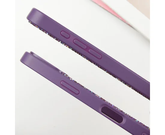 TPU чехол Bling World Rock Diamond для Apple iPhone 16 Pro (6.3") Фиолетовый