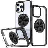 TPU+PC чехол Metal Ring with MagSafe для Apple iPhone 16 Pro (6.3") Черный