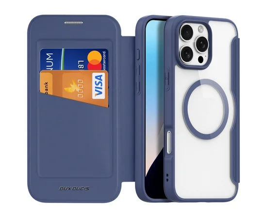 Чехол-книжка Dux Ducis Skin X Pro with MagSafe для Apple iPhone 16 Pro (6.3") Blue