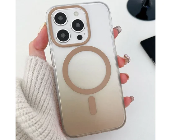 Чехол TPU+PC Shadow with MagSafe для Apple iPhone 16 Pro (6.3") Quicksand gold