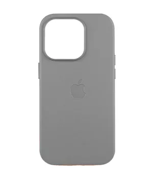 Шкіряний чохол Leather Case (AAA) з MagSafe and Animation для Apple iPhone 16 Pro (6.3") Light Gray