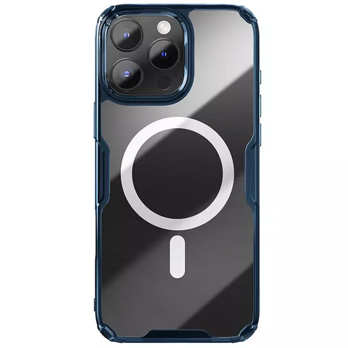 TPU чехол Nillkin Nature Pro Magnetic для Apple iPhone 16 Pro (6.3") Синий (прозрачный)