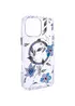 TPU+PC чехол Clear Garden with MagSafe для Apple iPhone 16 Pro (6.3") Blue Blossom