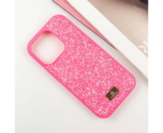 TPU чехол Bling World Rock Diamond для Apple iPhone 16 Pro (6.3") Ярко-розовый 