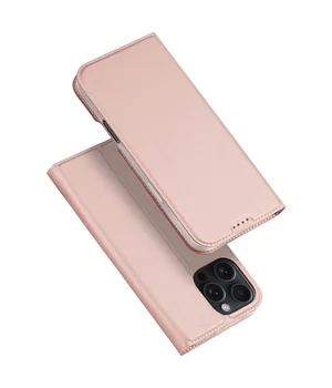 Чохол-книжка Dux Ducis з кишенею для візиток для Apple iPhone 16 Pro (6.3") Rose Gold
