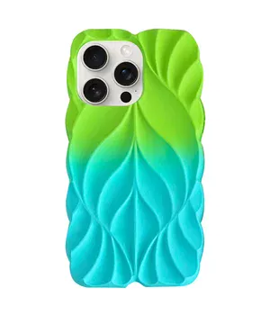 TPU чохол Leaf для Apple iPhone 16 Pro (6.3") Green / Aqua