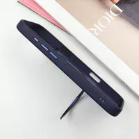 TPU+PC чохол Metal Buttons with MagSafe Colorful HQ Ring для Apple iPhone 16 Pro (6.3") Dark Blue