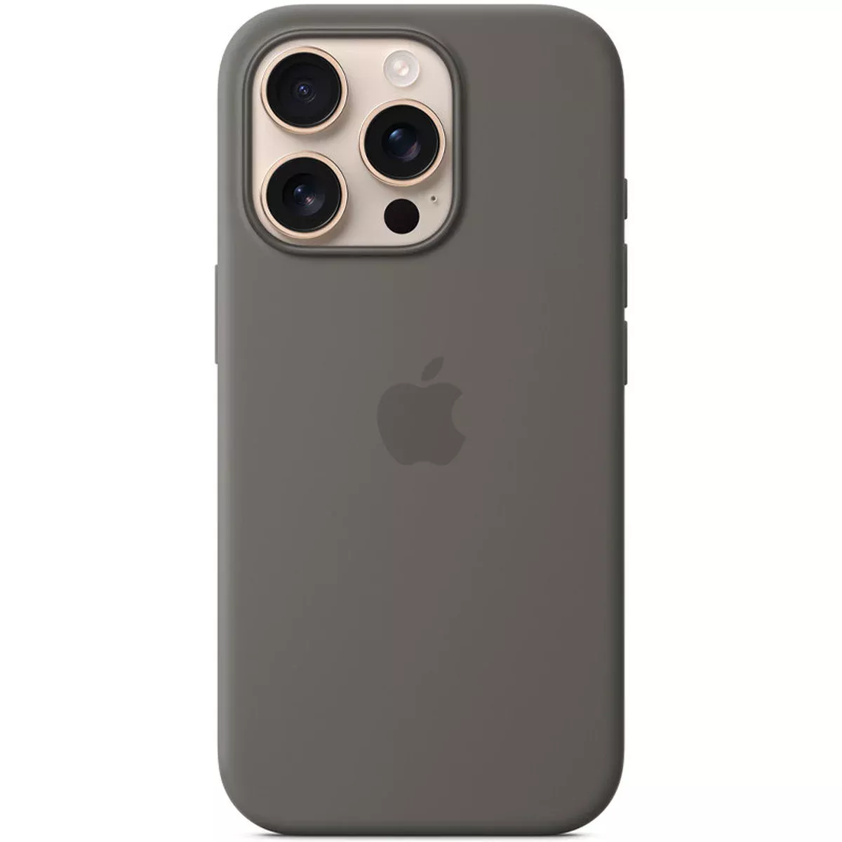 Чехол Silicone case (AAA) with Magsafe and Animation (button) для Apple iPhone 16 Pro (6.3") Stone Grey