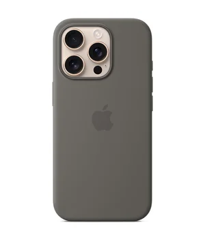 Чехол Silicone case (AAA) with Magsafe and Animation (button) для Apple iPhone 16 Pro (6.3") Stone Grey