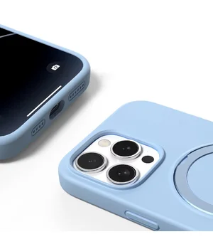 Чехол Silicone Case Full Protective with Ring для Apple iPhone 16 Pro (6.3") Blue