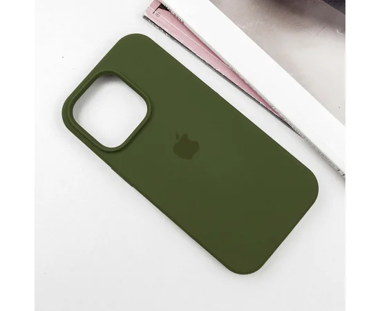 Чехол Silicone Case Full Protective (AA) для Apple iPhone 16 Pro (6.3") Зеленый / Dark Olive