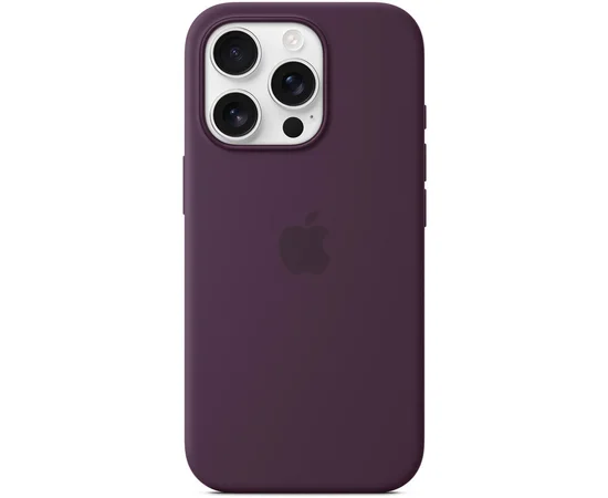 Чехол Silicone case (AAA) full with Magsafe and Animation для Apple iPhone 16 Pro (6.3") Plum