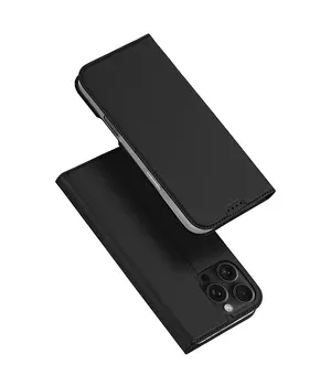Чехол-книжка Dux Ducis с карманом для визиток для Apple iPhone 16 Pro (6.3") Черный