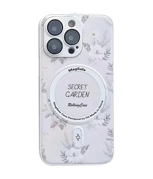 TPU+PC чехол Secret Garden with MagSafe для Apple iPhone 16 Pro (6.3") White