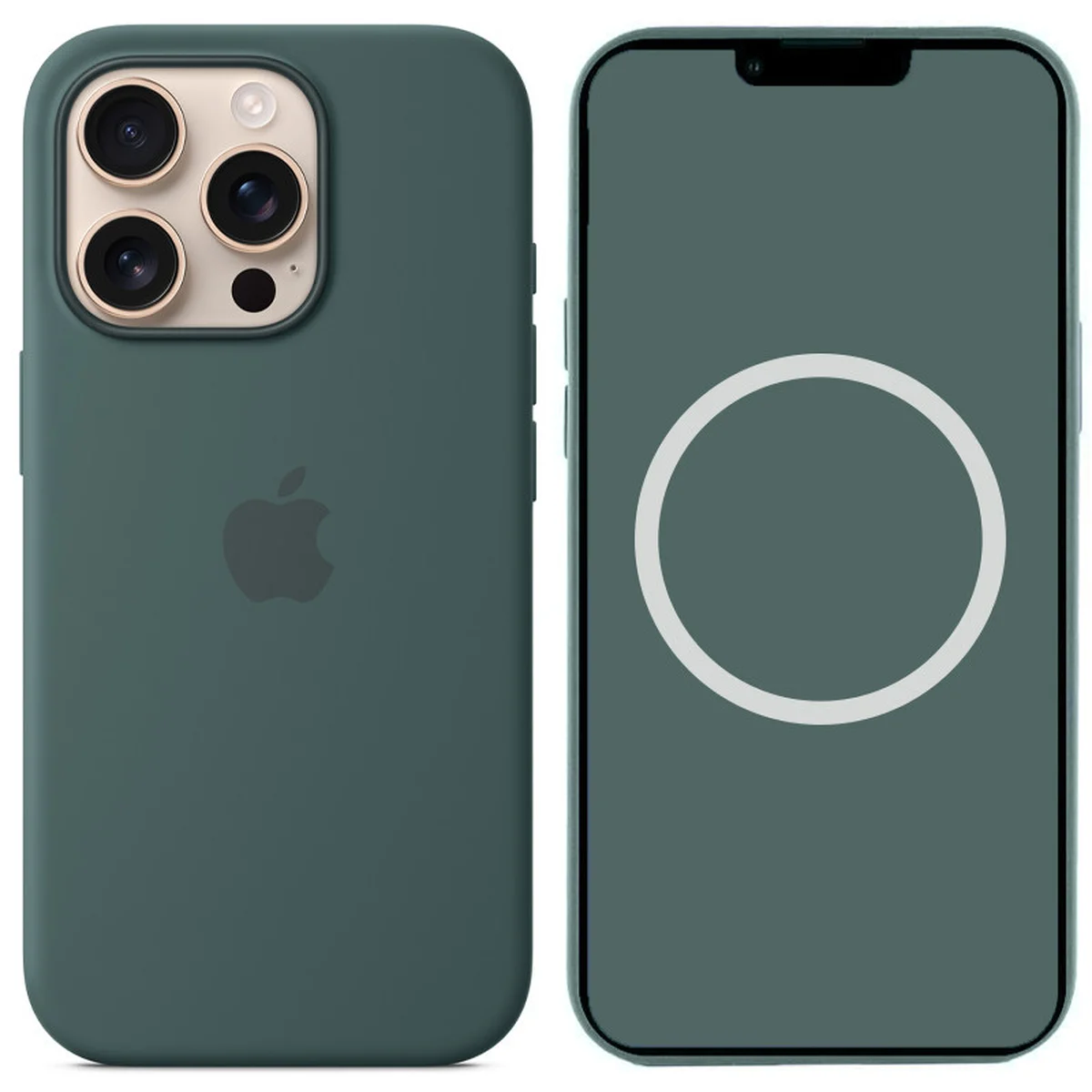 Чохол Silicone case (AAA) з Magsafe and Animation (button) для Apple iPhone 16 Pro (6.3") Lake Green