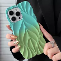 TPU чехол Leaf для Apple iPhone 16 Pro (6.3") Marine Green / Mint