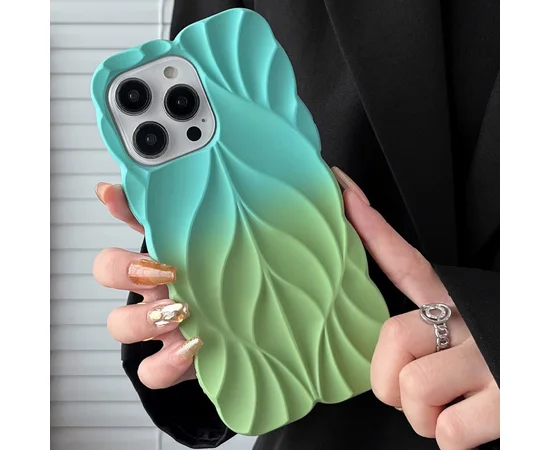 TPU чохол Leaf для Apple iPhone 16 Pro (6.3") Marine Green / Mint
