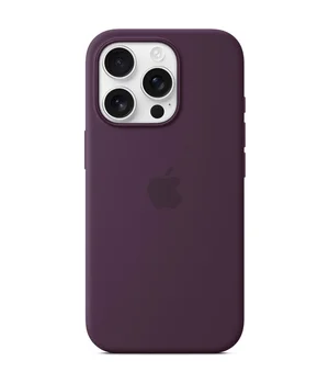 Чохол Silicone case (AAA) with Magsafe and Animation (button) для Apple iPhone 16 Pro (6.3") Plum