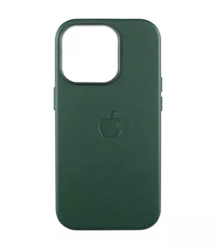 Кожаный чехол Leather Case (AAA) with MagSafe and Animation для Apple iPhone 16 Pro (6.3") Green