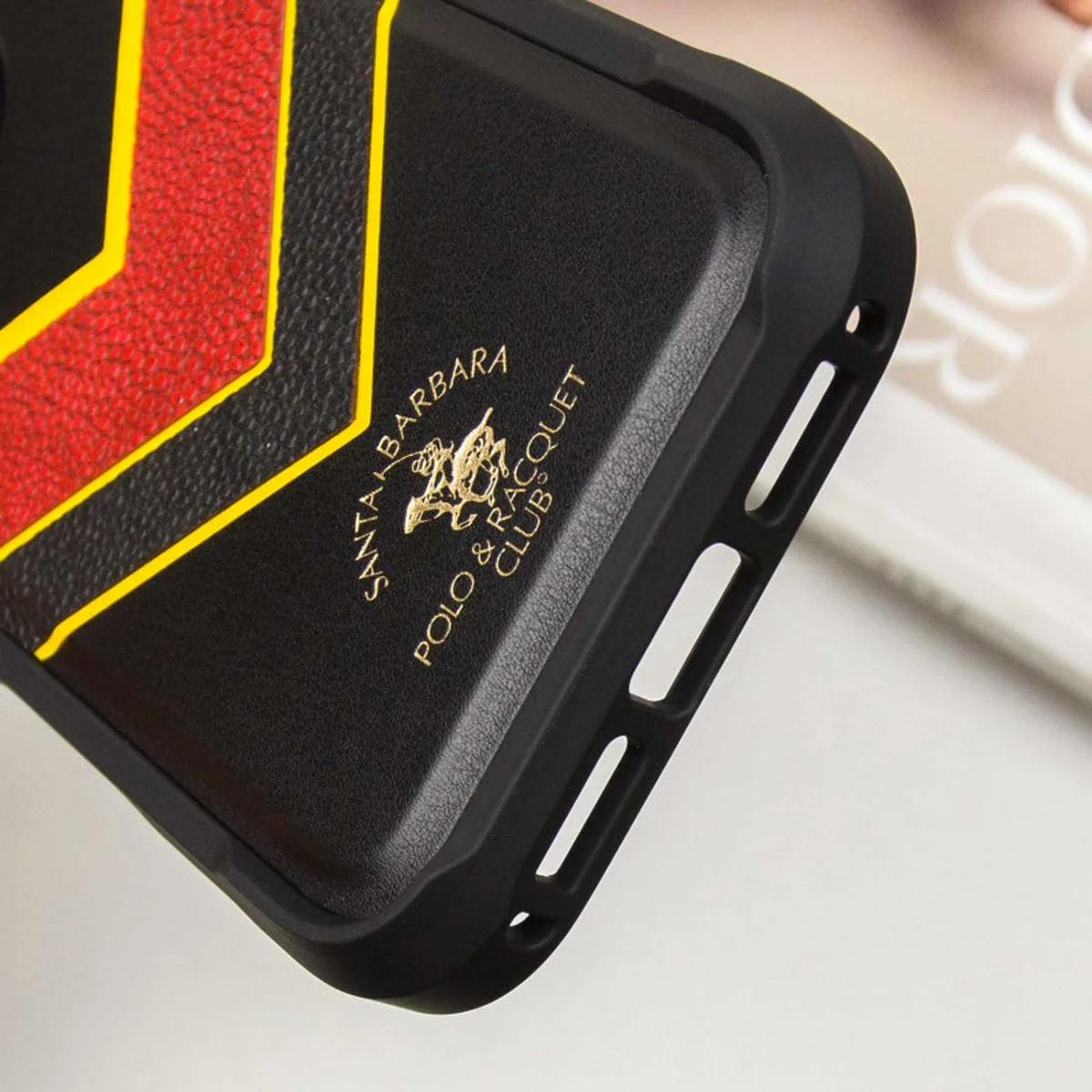 Кожаный чехол Polo Santa Barbara Barton для Apple iPhone 16 Pro (6.3") Black / Yellow