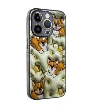 TPU+PC чехол Prisma Plushie для Apple iPhone 16 Pro (6.3") Corgi