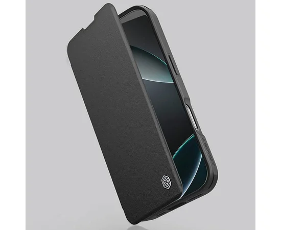 Шкіряний чохол-книжка Nillkin Qin Prop Plain Camshield для Apple iPhone 16 Pro (6.3") Classic Black