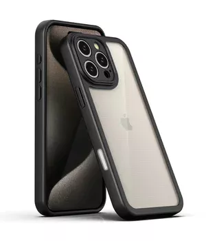 TPU чехол Transparent + Colour 1,5mm для Apple iPhone 16 Pro (6.3") Black
