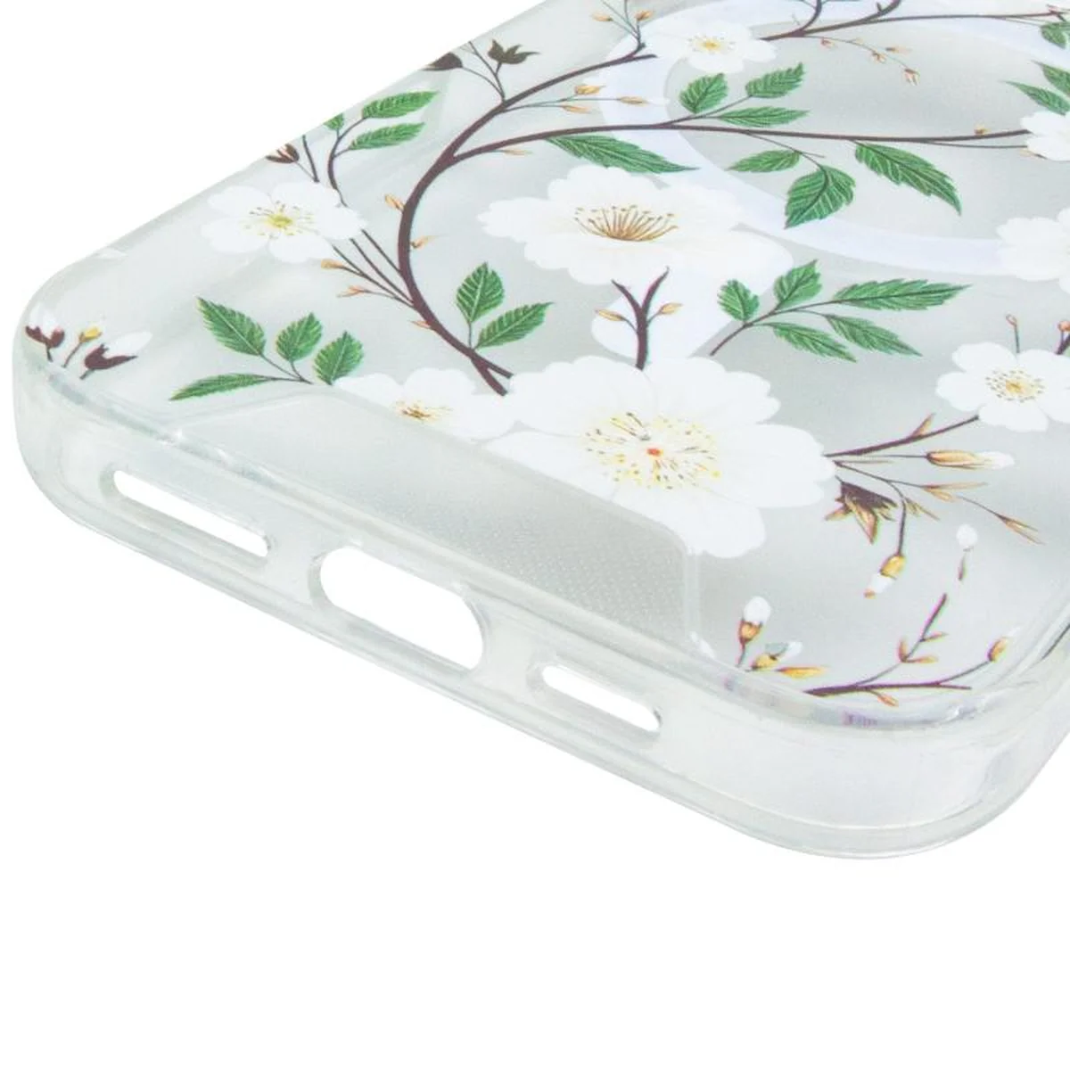 TPU+PC чехол Clear Garden with MagSafe для Apple iPhone 16 Pro (6.3") White Gardenia
