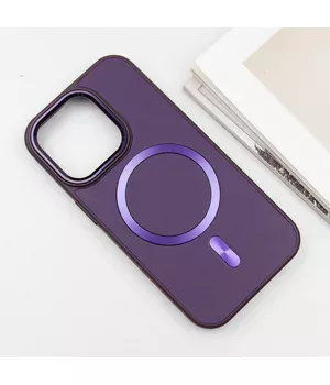 Кожаный чехол SnapCase with MagSafe для Apple iPhone 16 Pro (6.3") Dark Purple