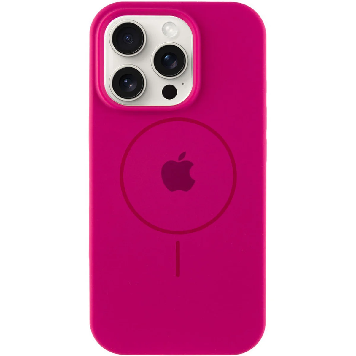 Чохол Silicone Case Full Protective (AA) with MagSafe для Apple iPhone 16 Pro (6.3") Малиновий / Dragon Fruit