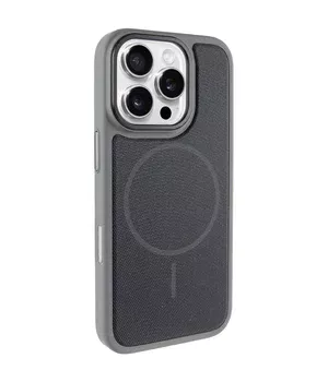 Чохол PC TechWoven Hybrid with MagSafe для Apple iPhone 16 Pro (6.3") Grey / Black
