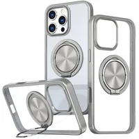TPU+PC чохол Metal Ring with MagSafe для Apple iPhone 16 Pro (6.3") Сірий