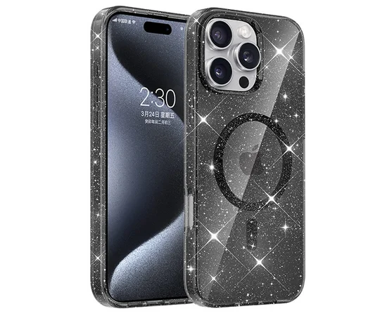 Чохол TPU Eclipse Sparkle (MagFit) для Apple iPhone 16 Pro (6.3") Black