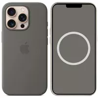 Чехол Silicone case (AAA) with Magsafe and Animation (button) для Apple iPhone 16 Pro (6.3") Stone Grey