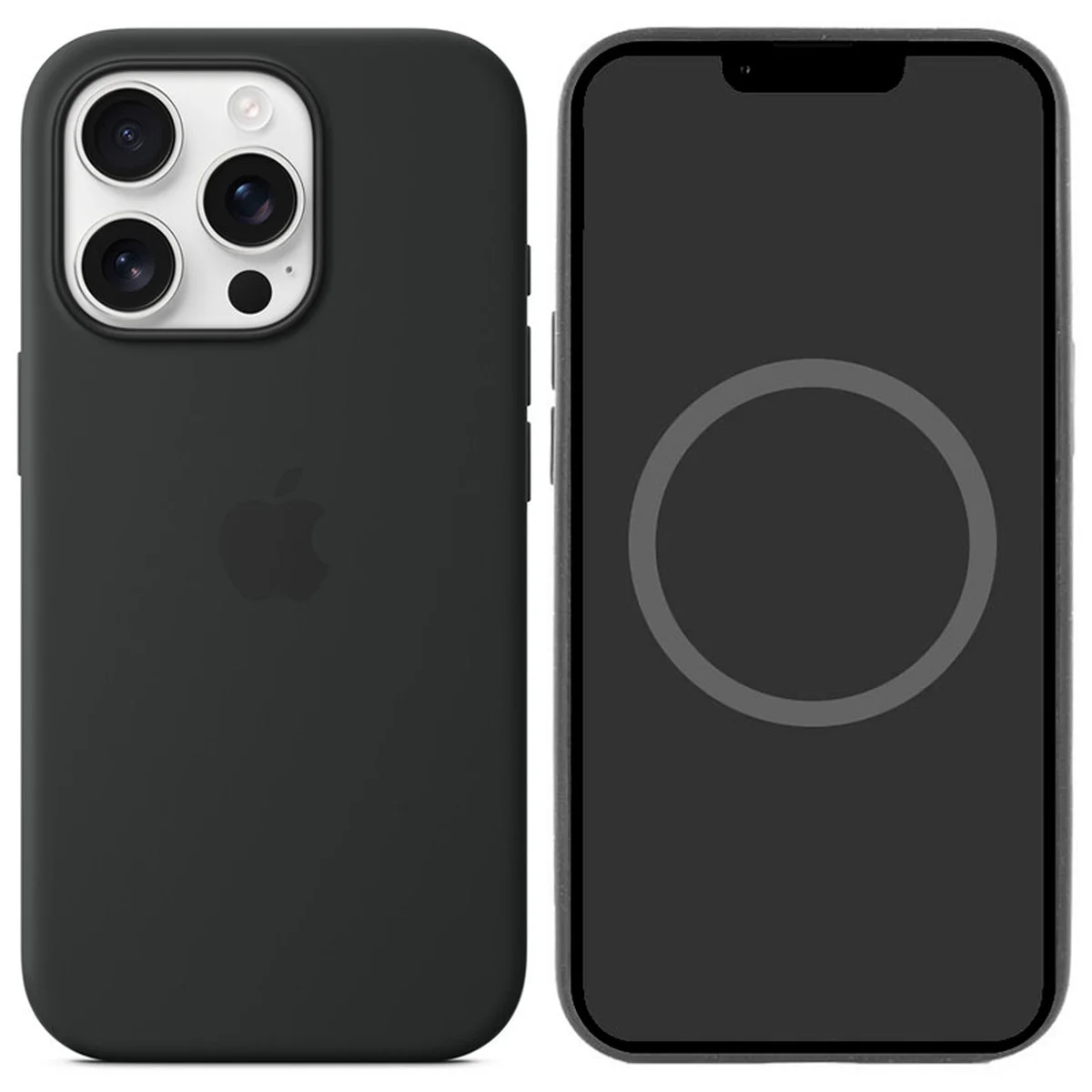 Чехол Silicone case (AAA) full with Magsafe and Animation для Apple iPhone 16 Pro (6.3") Black