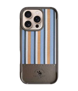 Кожаный чехол Polo Santa Barbara Isaac для Apple iPhone 16 Pro (6.3") Titanium grey
