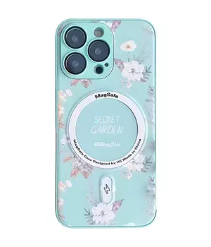 TPU+PC чехол Secret Garden with MagSafe для Apple iPhone 16 Pro (6.3") Mint