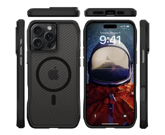 Чохол TPU Space Octagon with MagSafe для Apple iPhone 16 Pro (6.3") Carbon Black