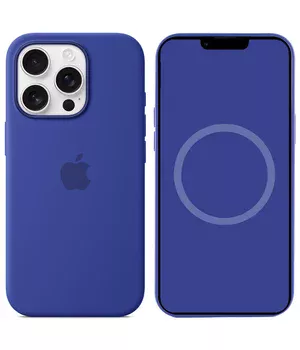 Чехол Silicone case (AAA) full with Magsafe and Animation для Apple iPhone 16 Pro (6.3") Ultramarine