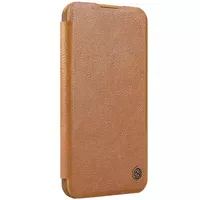 Кожаный чехол-книжка Nillkin Qin Prop для Apple iPhone 16 Pro (6.3") Brown