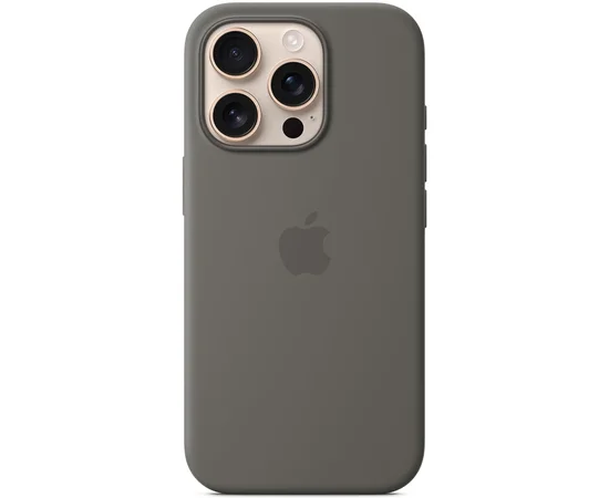 Чохол Silicone case (AAA) full with Magsafe and Animation для Apple iPhone 16 Pro (6.3") Stone Grey