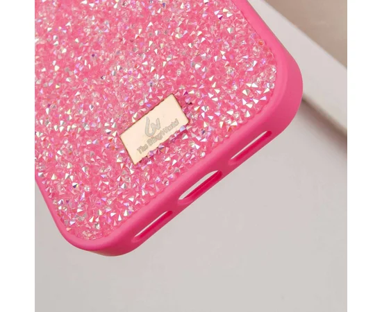TPU чехол Bling World Rock Diamond для Apple iPhone 16 Pro (6.3") Ярко-розовый 