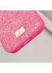 TPU чехол Bling World Rock Diamond для Apple iPhone 16 Pro (6.3") Ярко-розовый 
