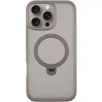 TPU+PC чехол Metal Buttons with MagSafe Colorful HQ Ring для Apple iPhone 16 Pro (6.3") Grey