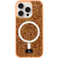 TPU чехол Bling World Rock Diamond with MagSafe для Apple iPhone 16 Pro (6.3") Sunset Gold